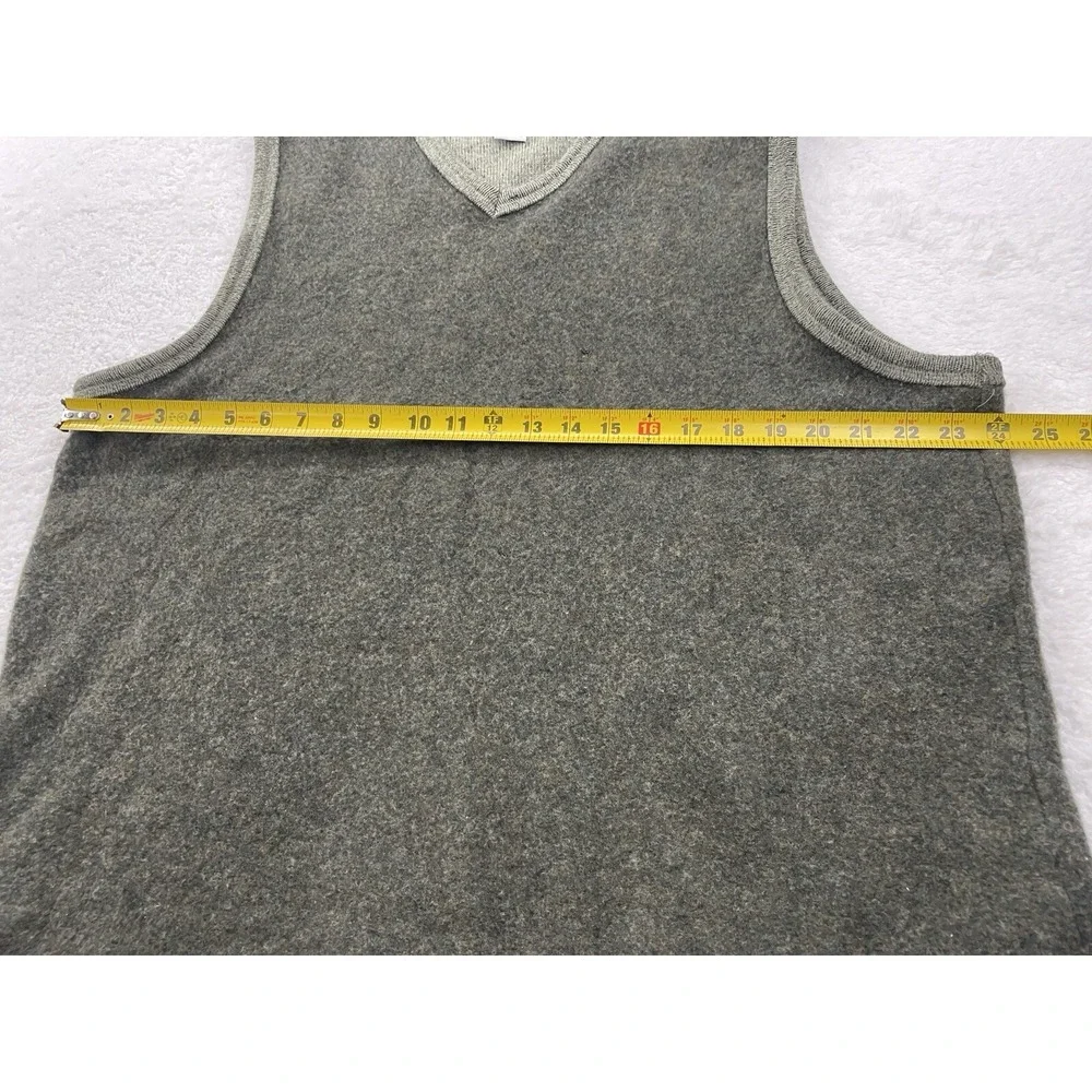 Utility Mens XL Lambswool V-Neck Sweater Vest Heather Olive Green RN 17730